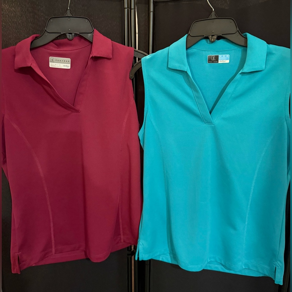 2 PGA Tour sleeveless tops. Sz. M Fushia & Teal - Picture 1 of 9